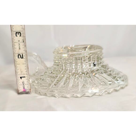 Vintage Depression Glass Finger Loop Taper Candleholder Chamber Stick - Picture 5 of 5